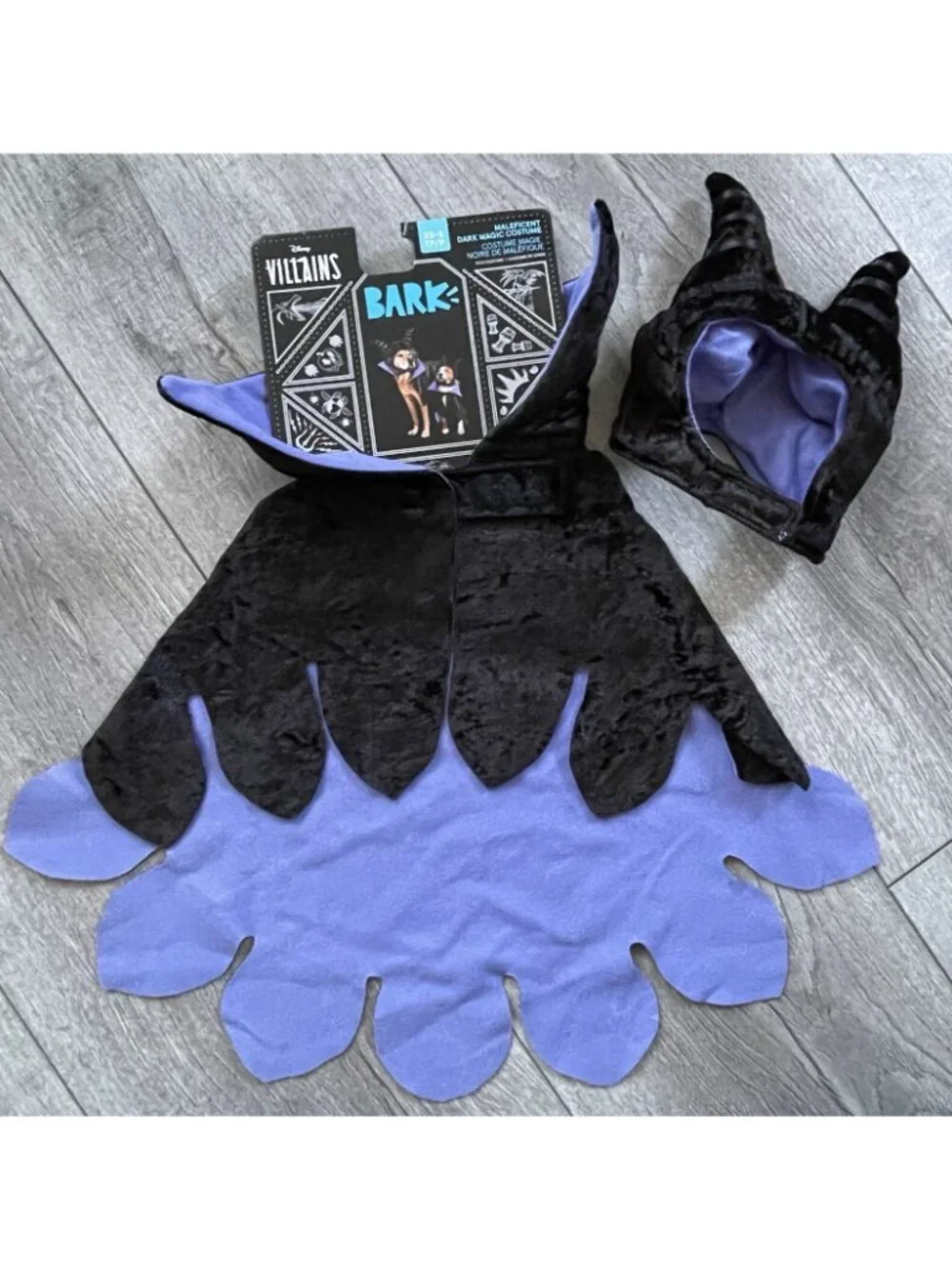 BARK Disney Villains Maleficent Dark Magic Dog Costume XS/S Halloween Outfit